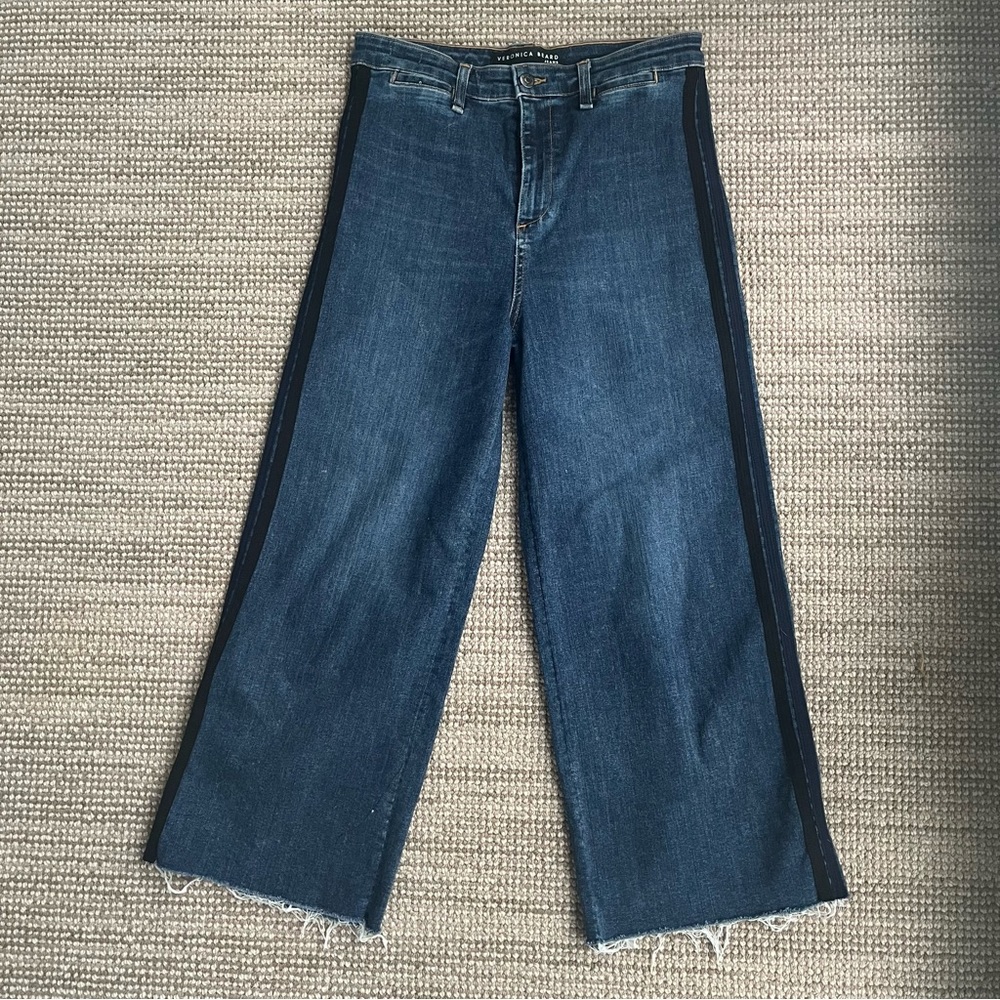 Veronica Beard Ali 12” Gaucho - Wide Leg Denim Pant